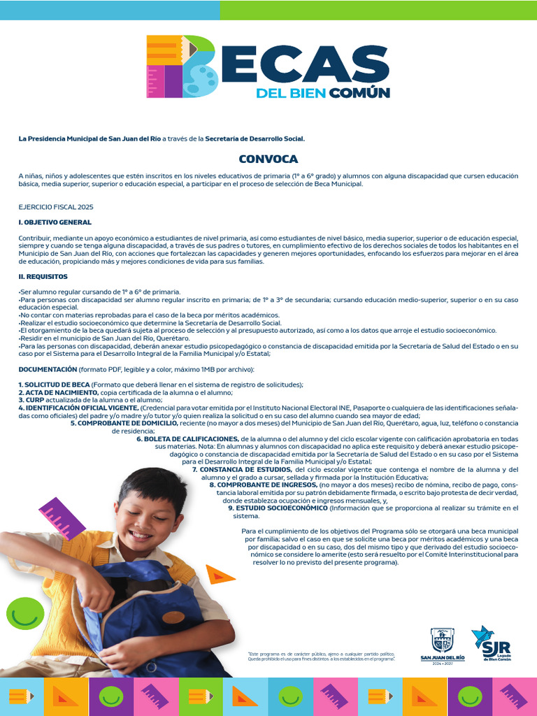 Convocatoria Beca Municipal San Juan 2025 | PDF | Educación especial | Beca