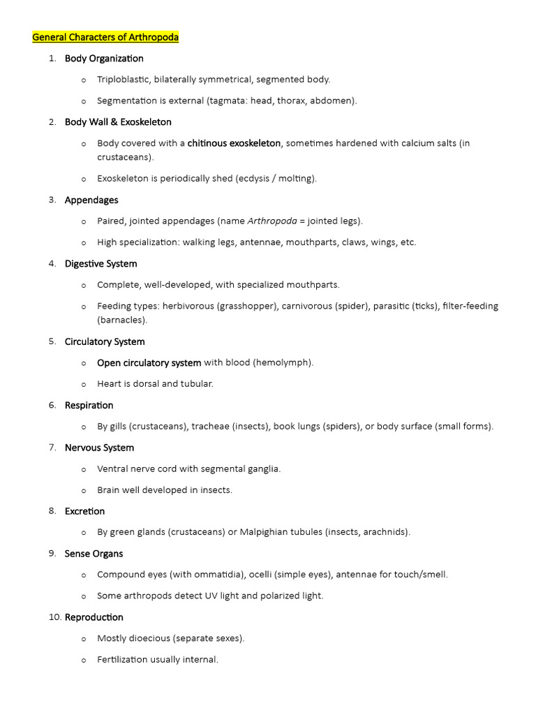 Overview of Arthropod Characteristics | PDF | Eye | Insects