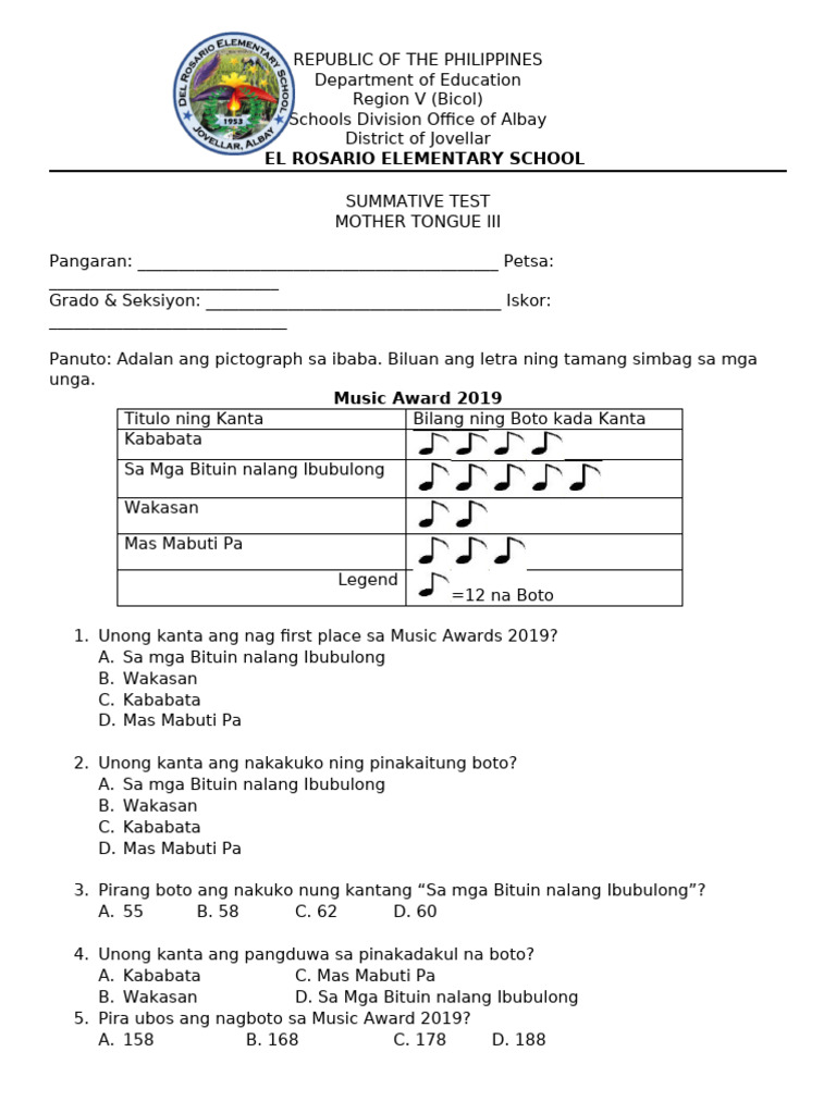 MTB 2-Q3 Exam | PDF