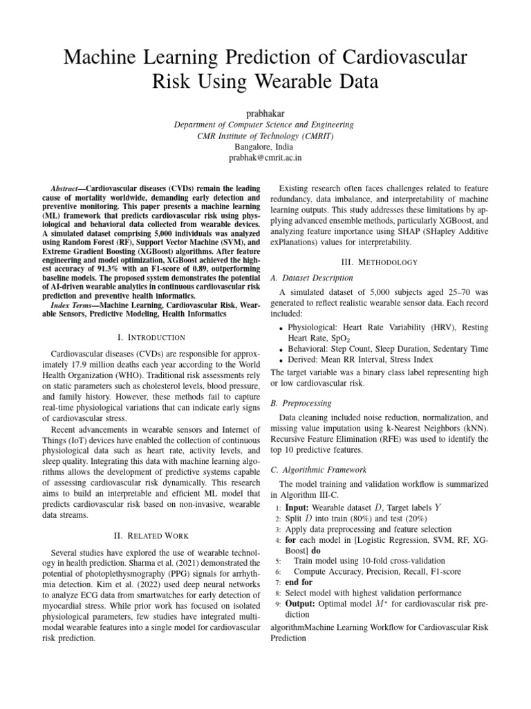 ML-Based Cardiovascular Risk Prediction | PDF | Machine Learning ...