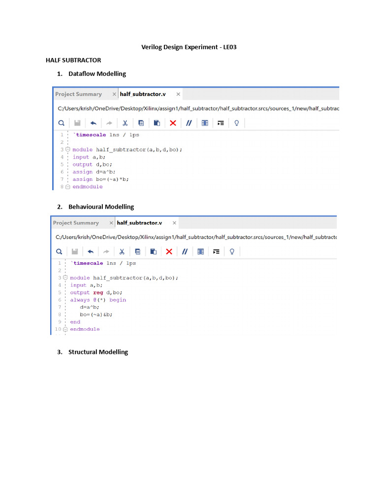 Verilog Design Experiment - LE03 | PDF