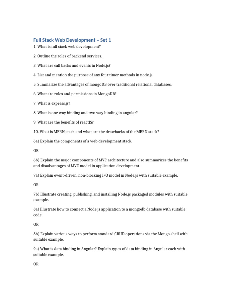Full Stack Web Development Guide | PDF