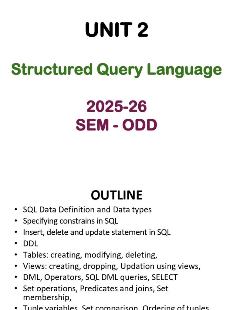 SQL Language Overview and Data Types | PDF | Relational Model | Sql