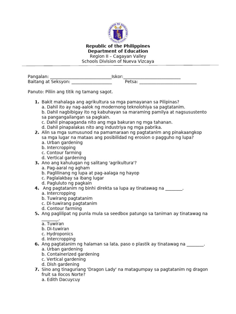 2nd Periodic Test Epp | PDF