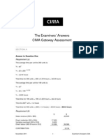 Examiners’ Answers CIMA Gateway Assessment Section A