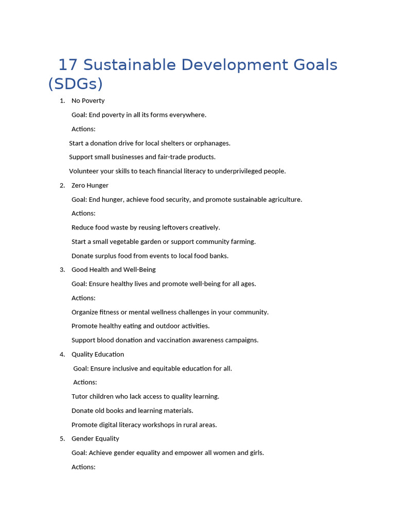 17 Sustainable Development Goals | PDF | Sustainability | Sustainable City
