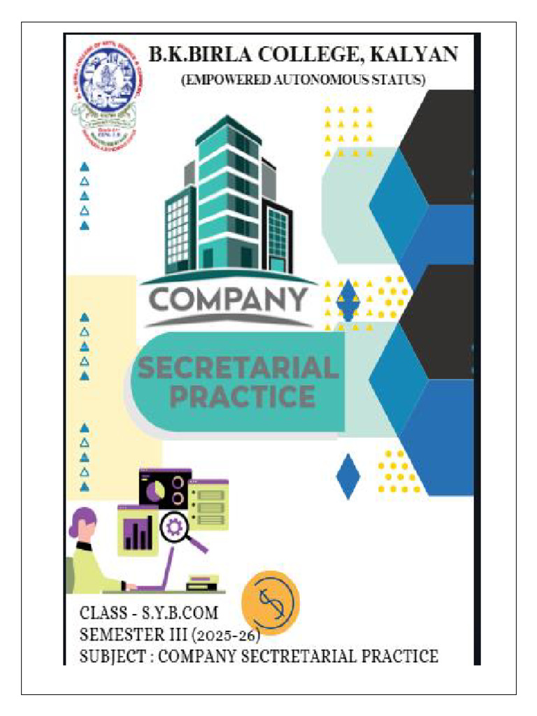 Company Secretarial Practice 2025-26 | PDF