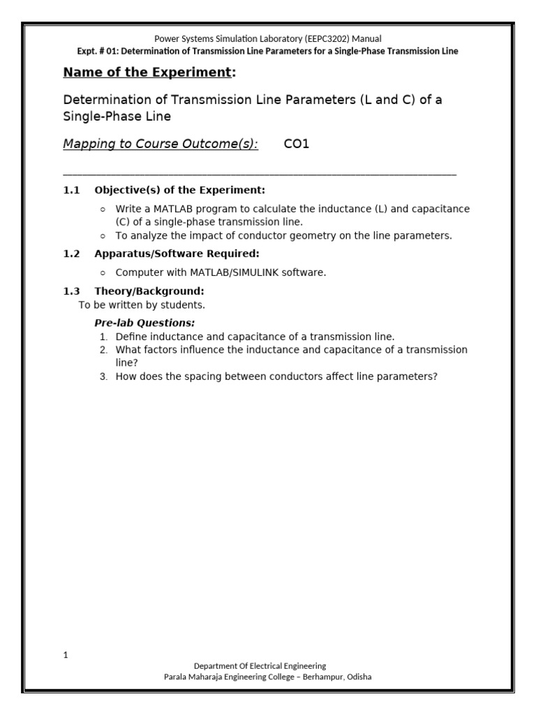 Transmission Line Parameter Calculation Guide | PDF | Transmission Line ...