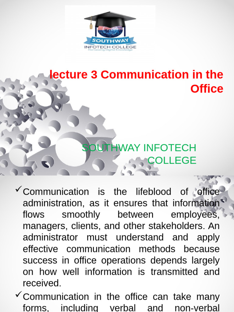 Lecture 3 Communicationin in The Office - Slides | PDF