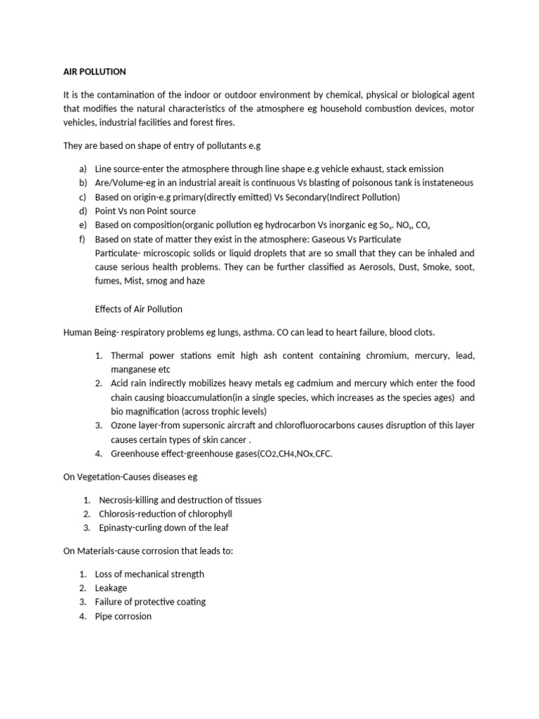 Understanding Air Pollution Sources and Effects | PDF | Particulates ...
