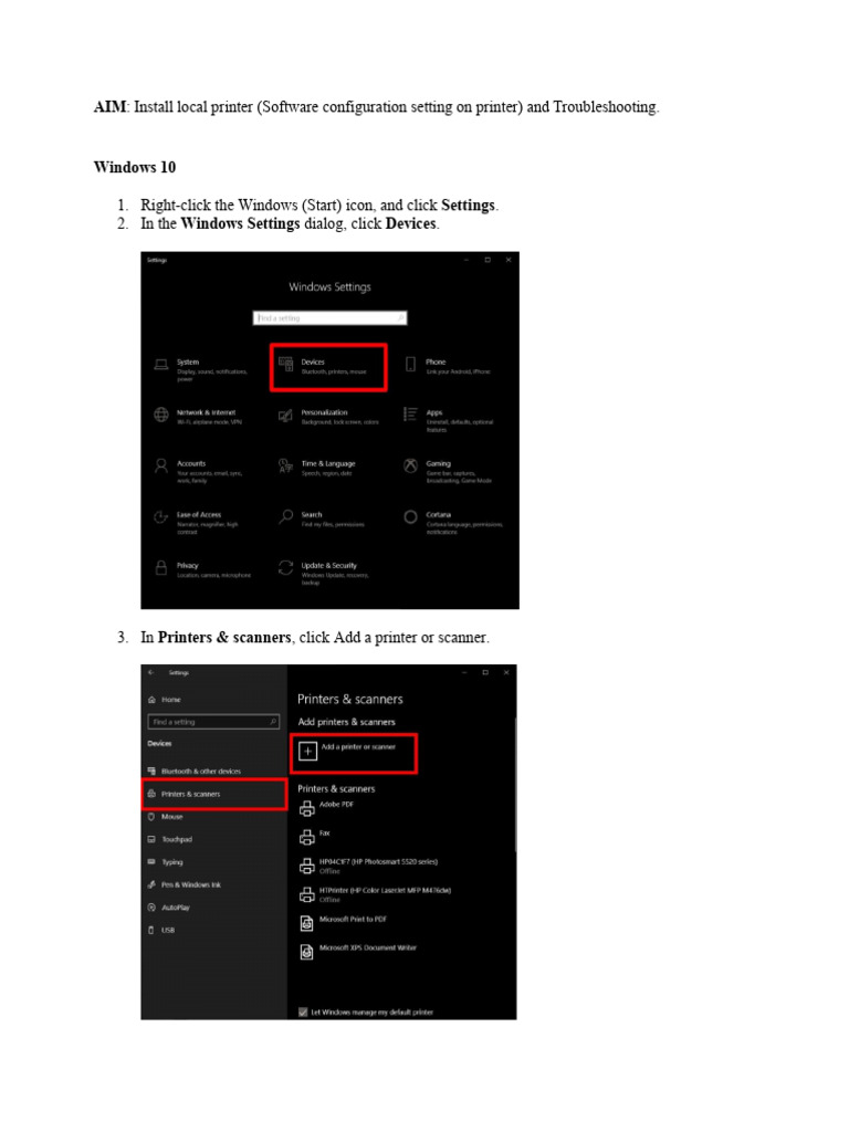 Local Printer Setup and Troubleshooting Guide | PDF | Printer ...