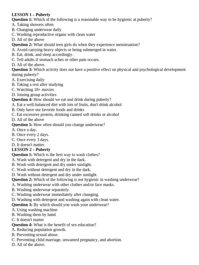 Puberty Education and Hygiene Guide | PDF | Puberty | Sex Education