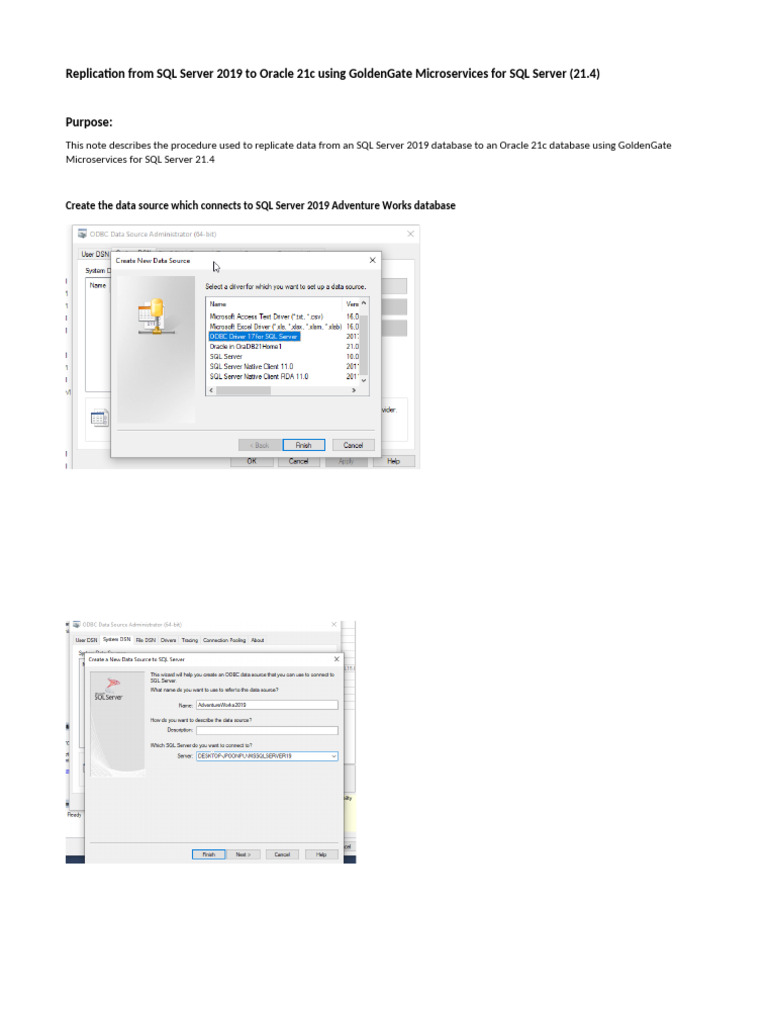 SQL Server 2019 to Oracle 21c Replication Guide | PDF