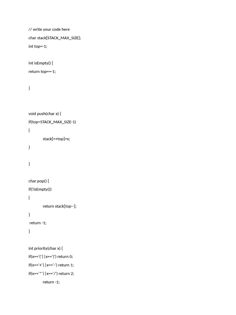 Infix to Postfix Conversion Code | PDF