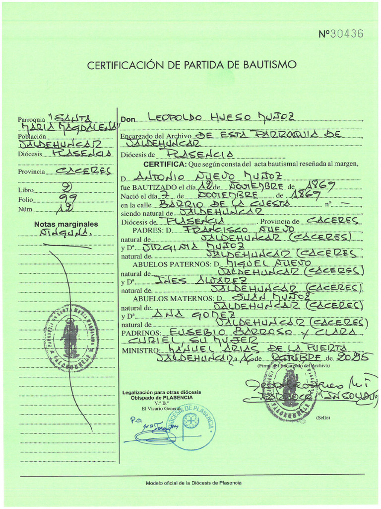 Partida y Certificado | PDF
