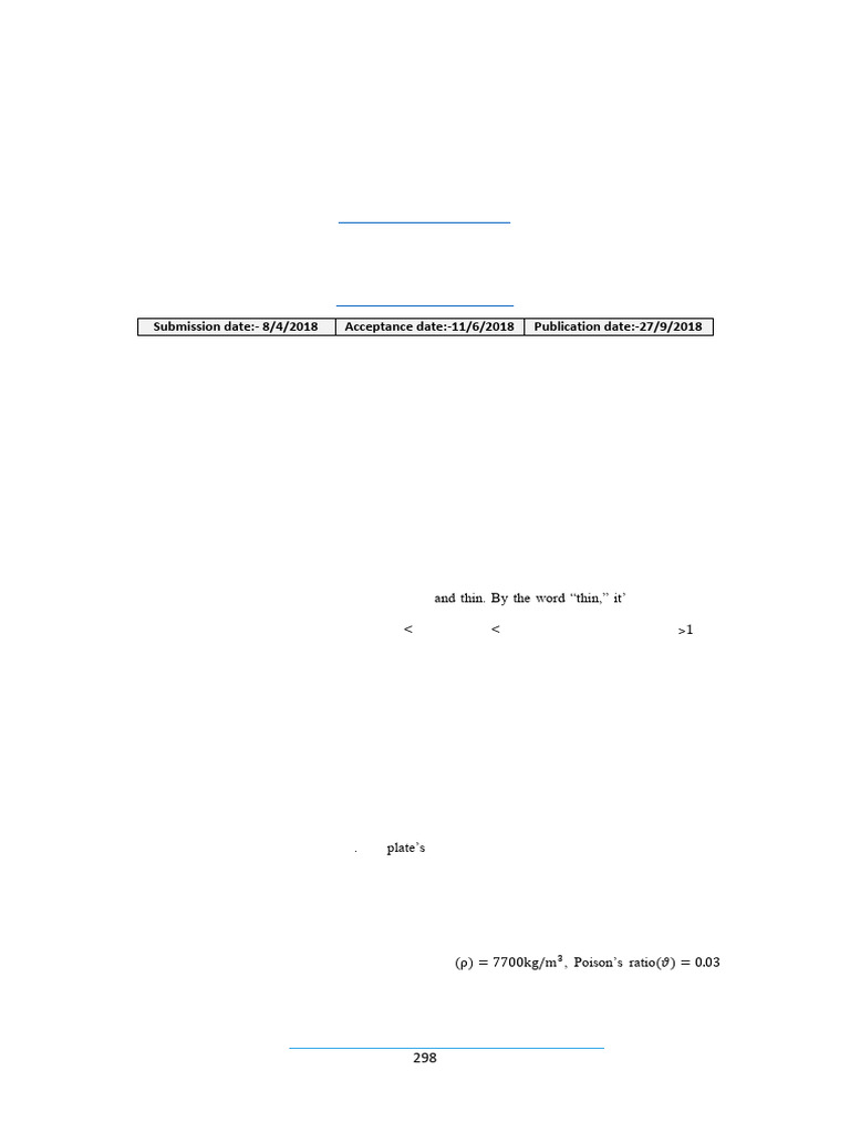 Vibration Response of Free and Force Analysis of A Rectangular Plate ...