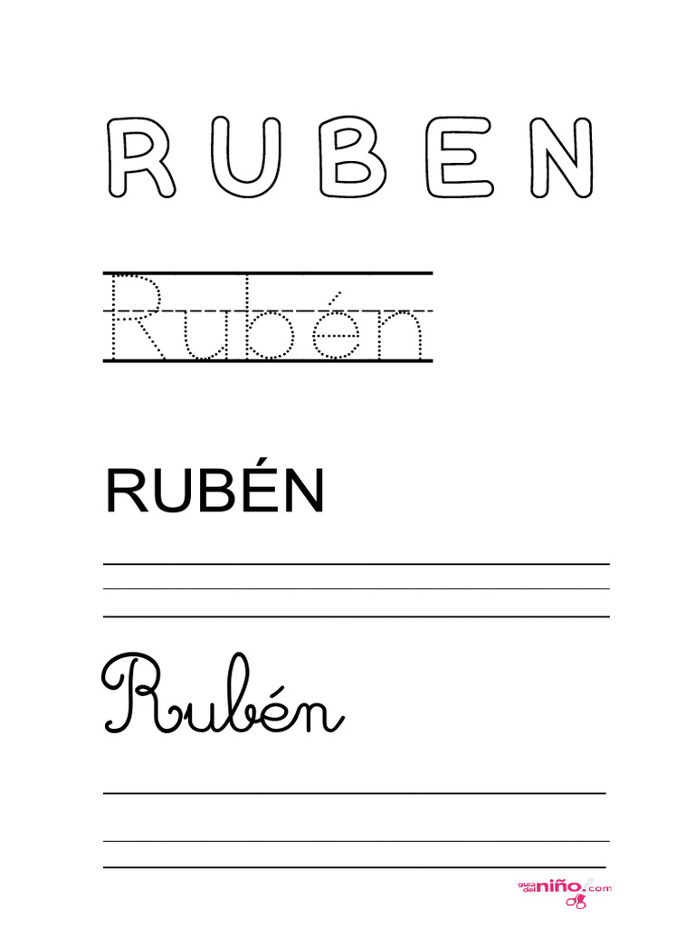 Ficha Nombre Ruben | PDF