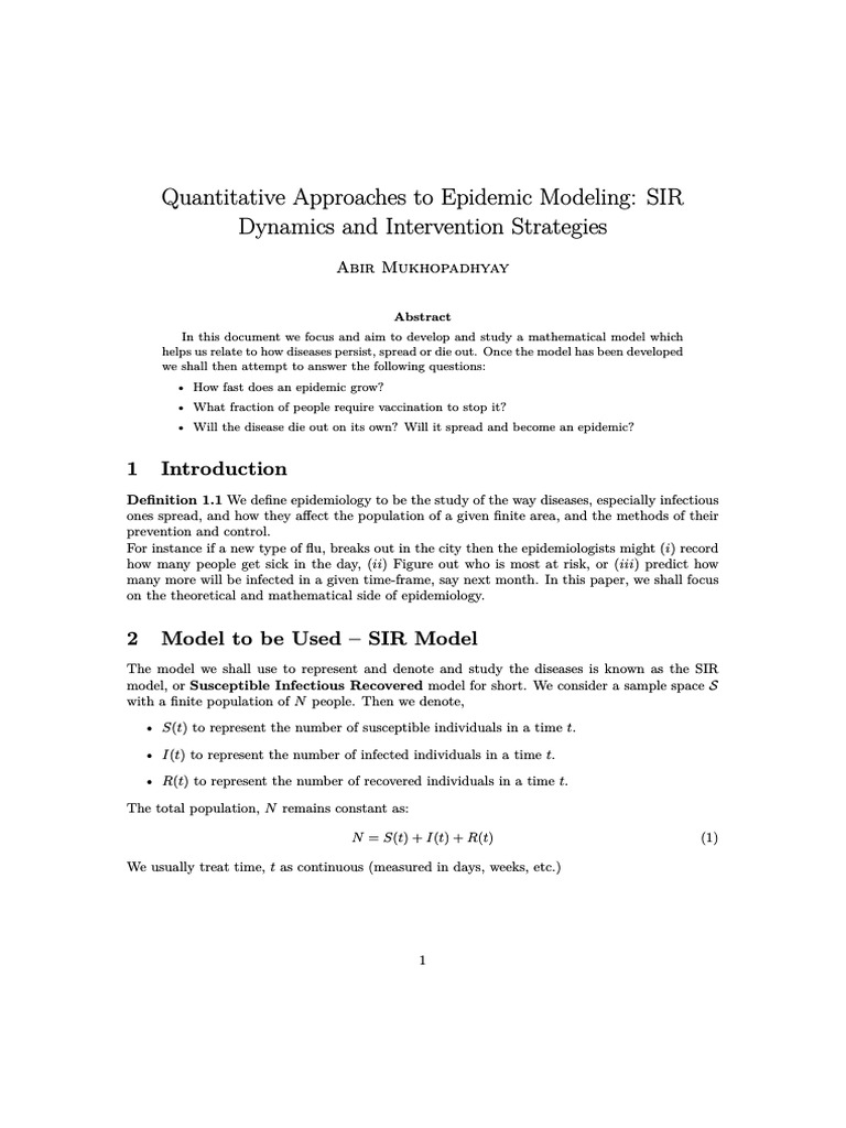 Mathematical Epidemiology PDF | PDF | Applied Mathematics | Mathematics