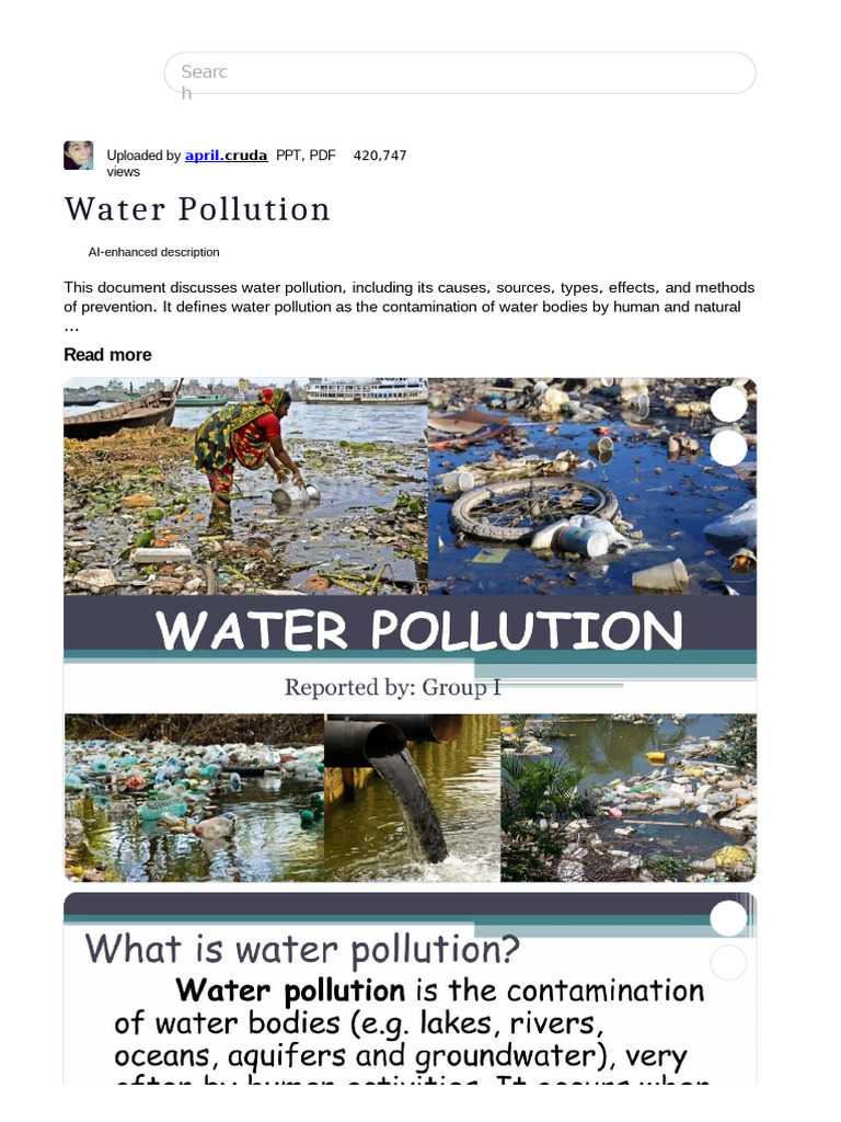 Water Pollution | PDF