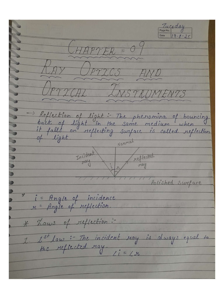 Chapter 9 Ray Optics and Optical Instruments | PDF