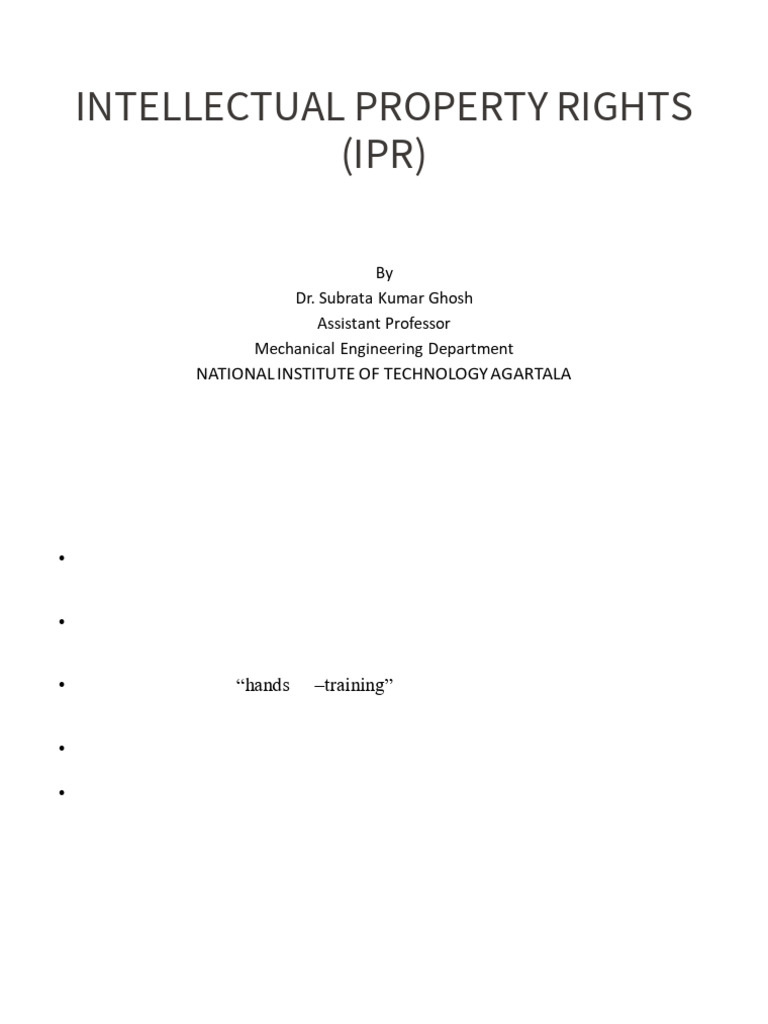 Intellectual Property Rights (Ipr) - 250308 - 130734 | PDF ...
