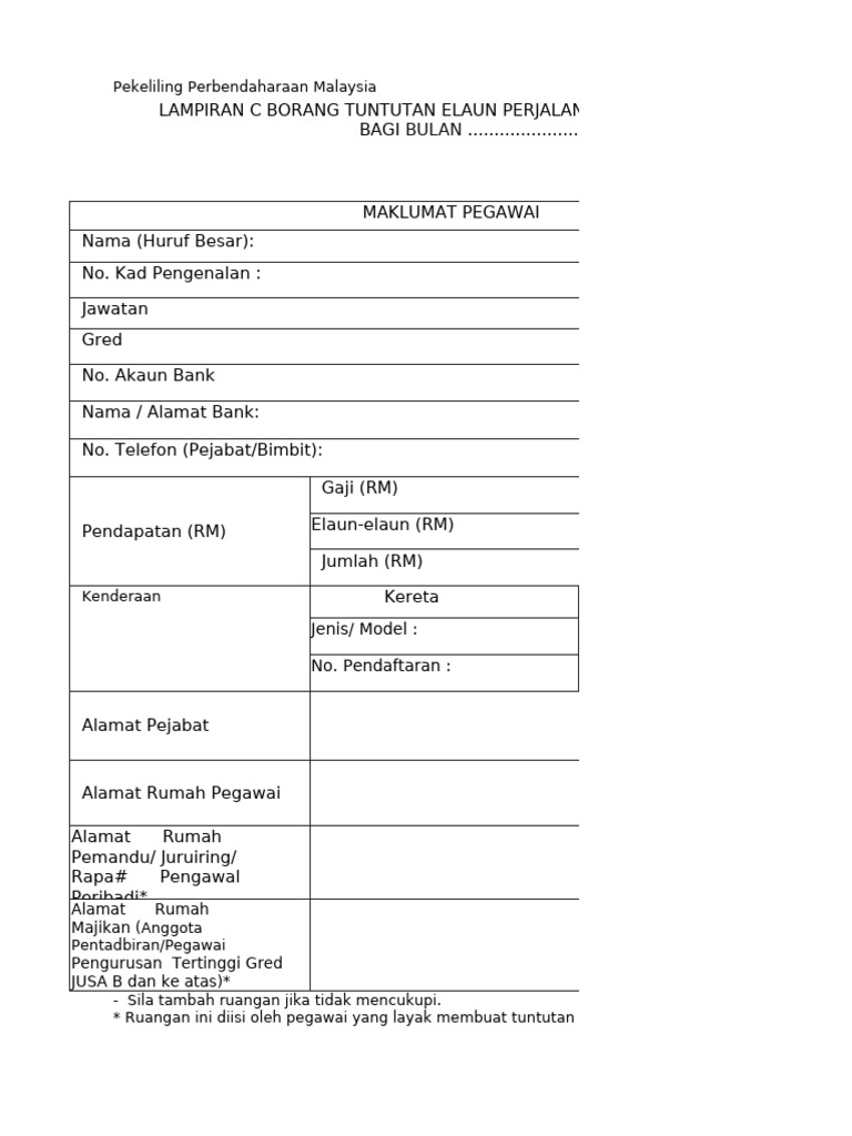 Borang TNT | PDF
