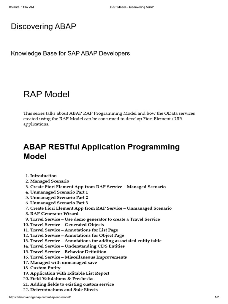 ABAP RAP Actions and Features Guide | PDF | Chess Theory | Chess