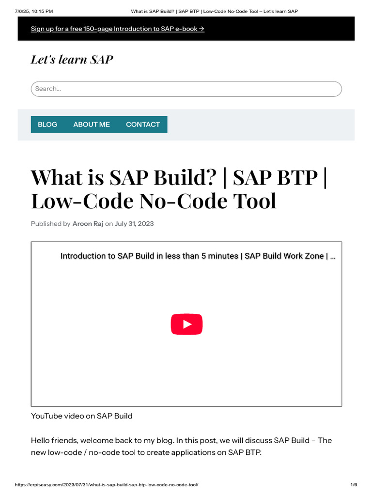 What Is SAP Build - SAP BTP - Low-Code No-Code Tool - Let's Learn SAP ...
