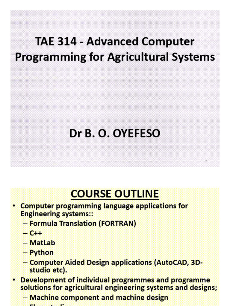 Advanced Programming for Agriculture Systems | PDF | Computer Data ...