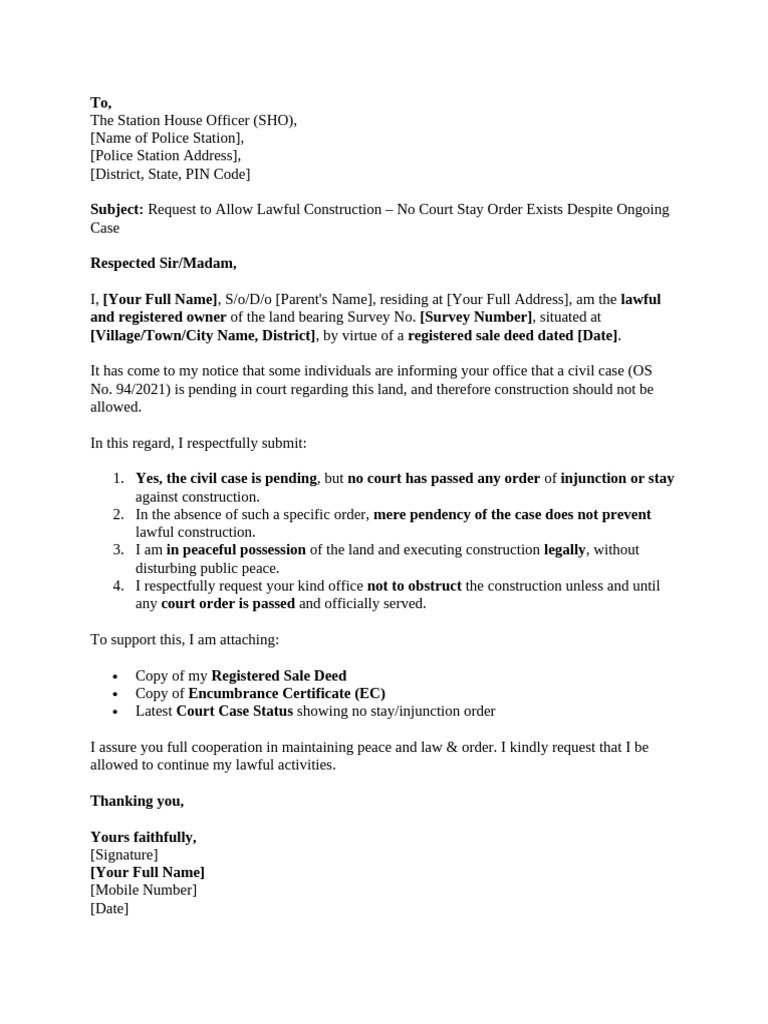 Letter To Police | PDF