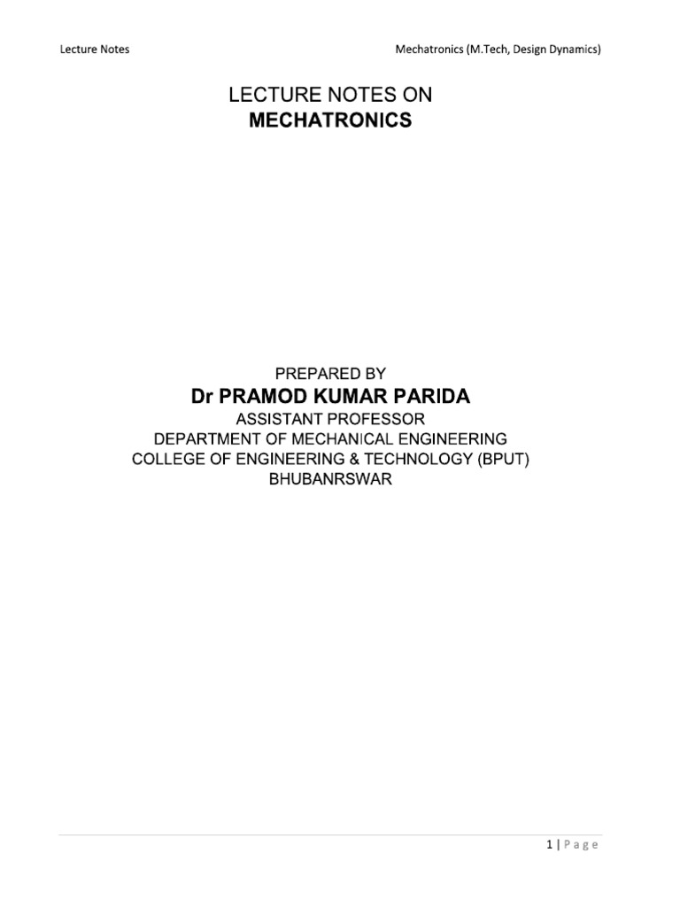 Mechatronics 1 | PDF