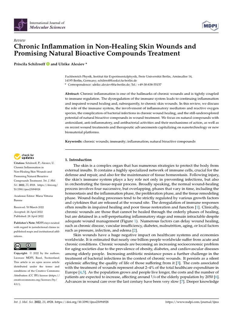 Chronic Inflammation in Skin Wounds | PDF | Wound Healing | Macrophage