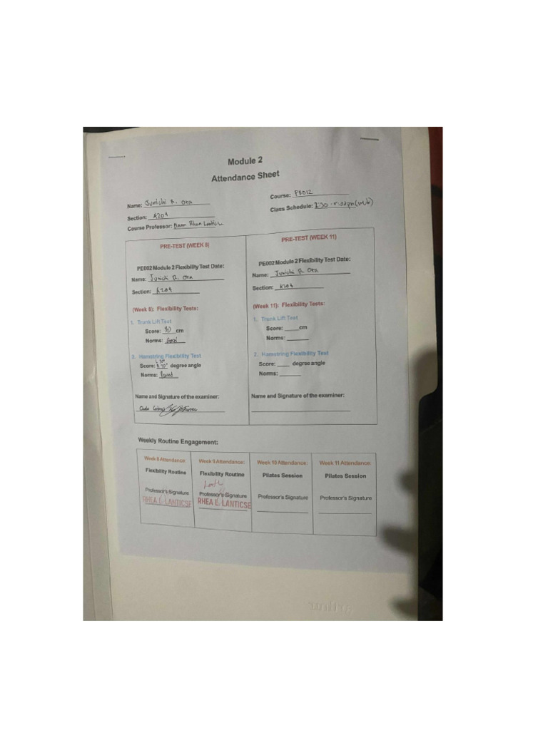 Attendance Sheet Week9 | PDF