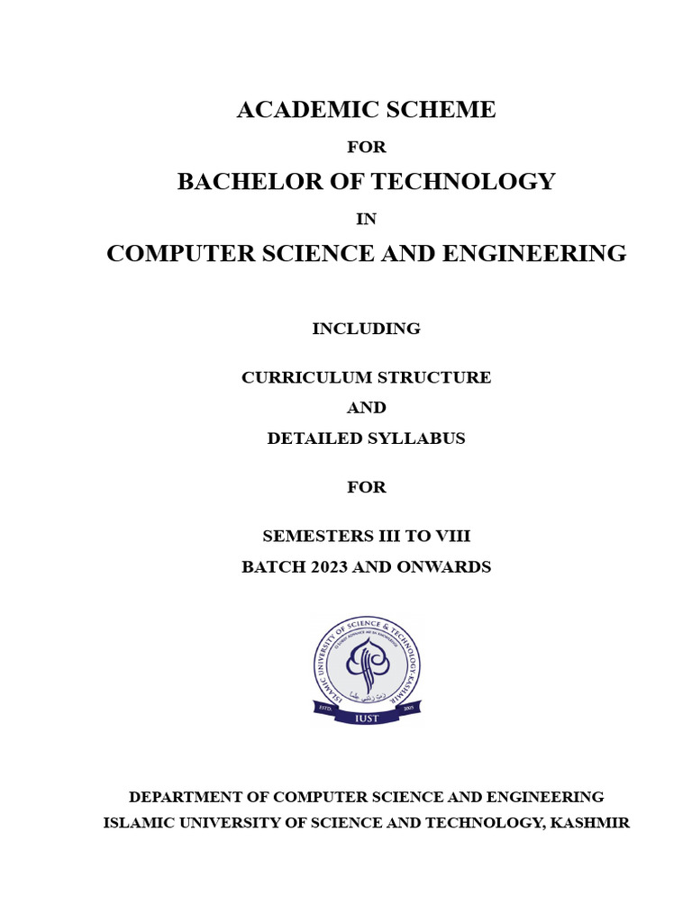 BTech CSE Syllabus 2023 IUST | PDF | Databases | Relational Model