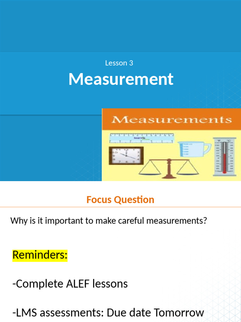 Lesson 3 Measurement | PDF | Accuracy And Precision | Measurement