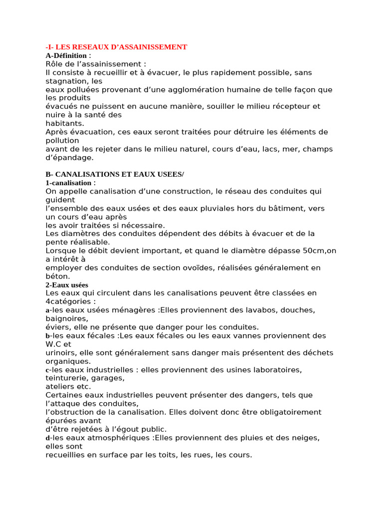 Réseaux d'assainissement et canalisations | PDF | Eaux usées ...
