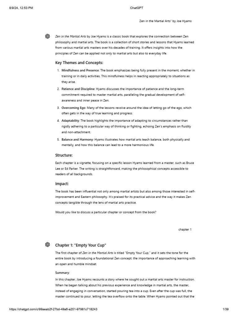 Zen Philosophy in Martial Arts Insights | PDF | Breathing | Mindfulness