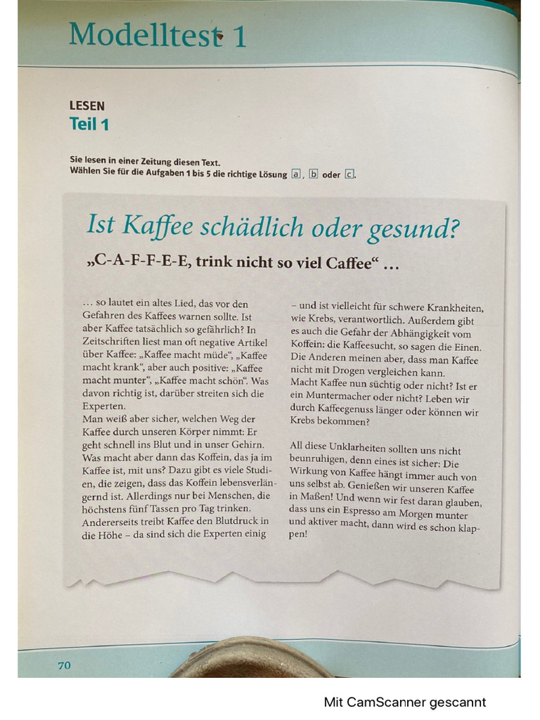 A2 Modelltest 1 Goethe-Klett | PDF