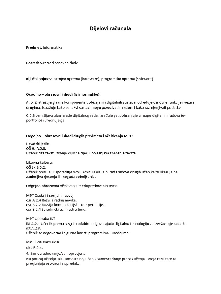 Dijelovi Racunala | PDF