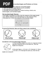 Inscribed Angles and Theorems Guide | PDF | Circle | Angle