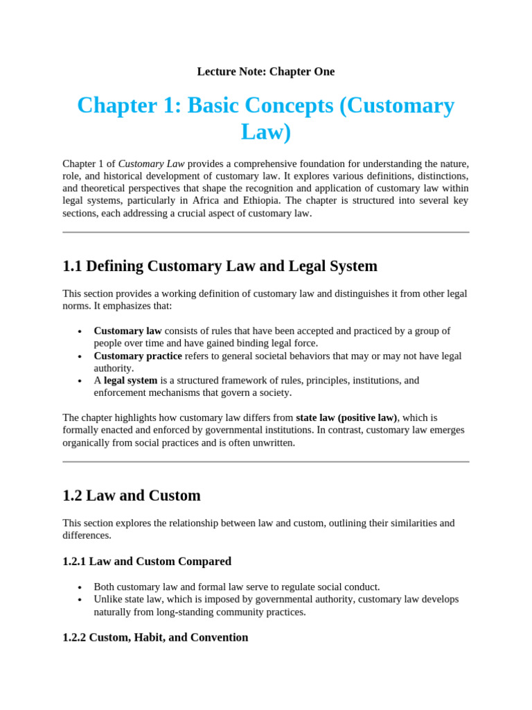 Understanding Customary Law Fundamentals | PDF | Human Rights | Institution