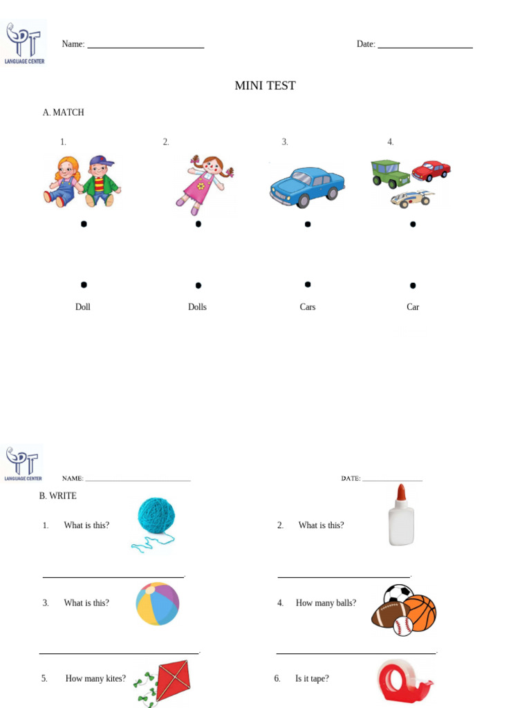 Mini Test: Matching and Writing Exercises | PDF