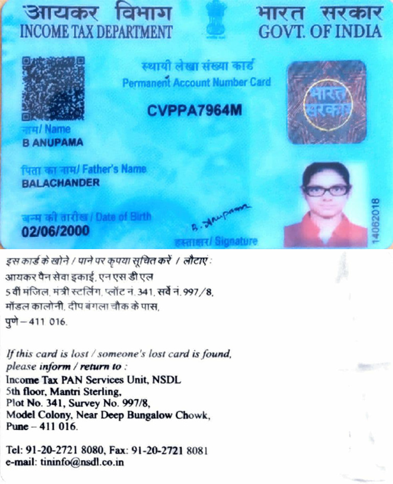 PAN Card Details for Banupama | PDF