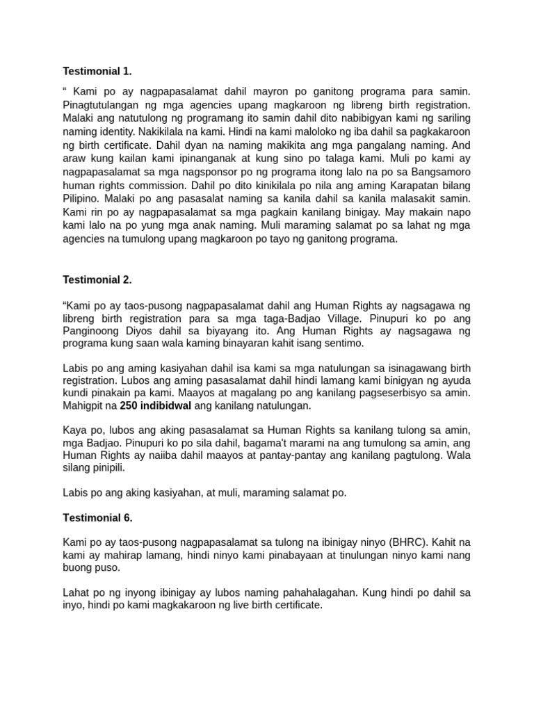 Testimonials | PDF