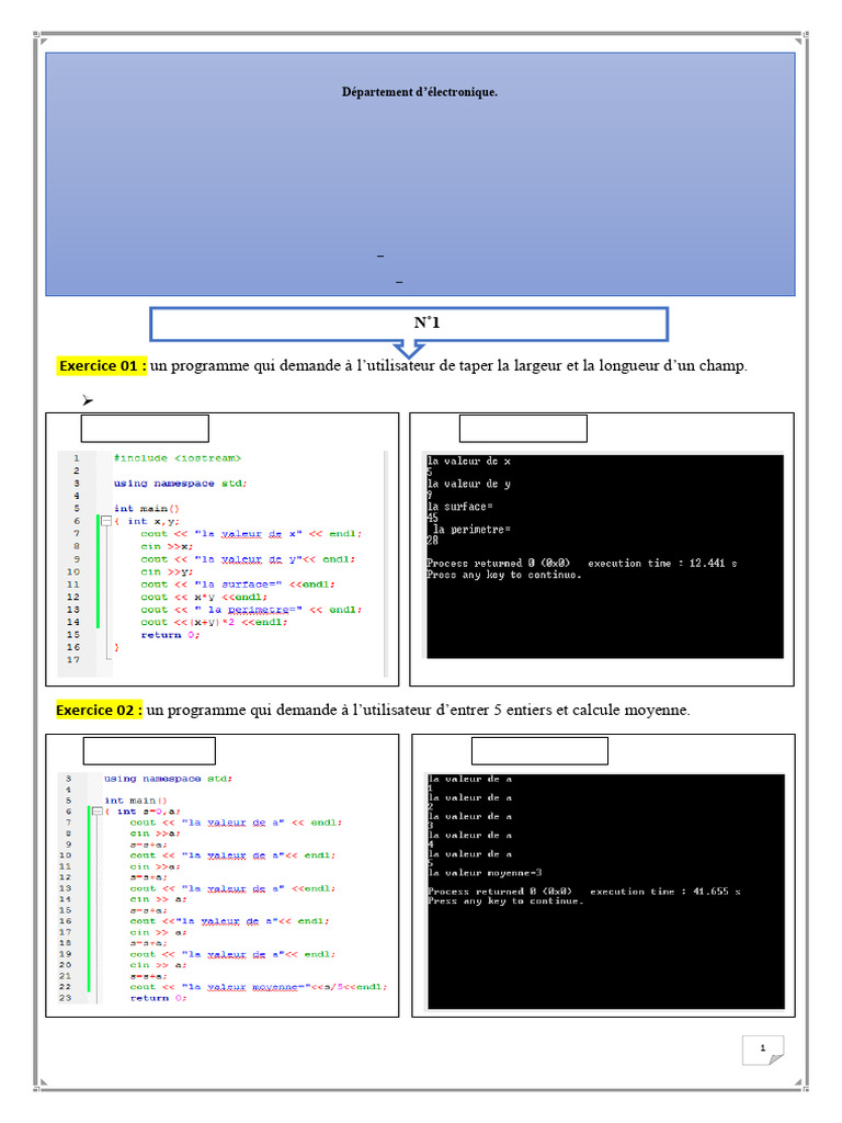 Exercices C++ pour Master en Télécommunications | PDF | Programmation ...