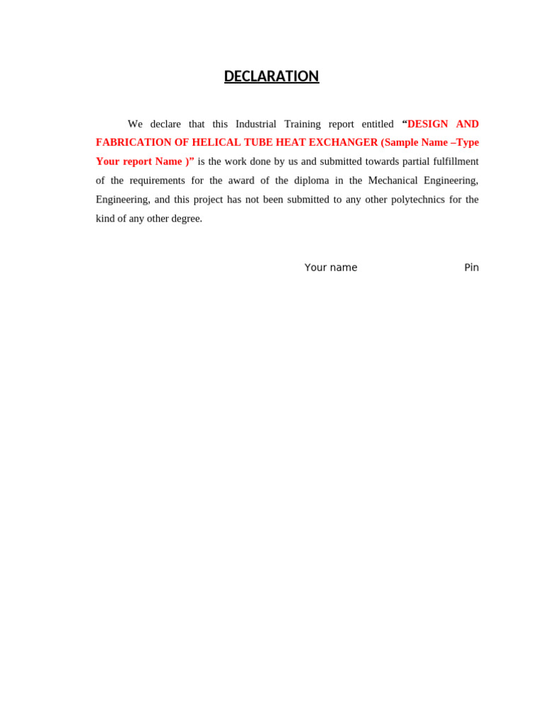 Declaration Heat | PDF