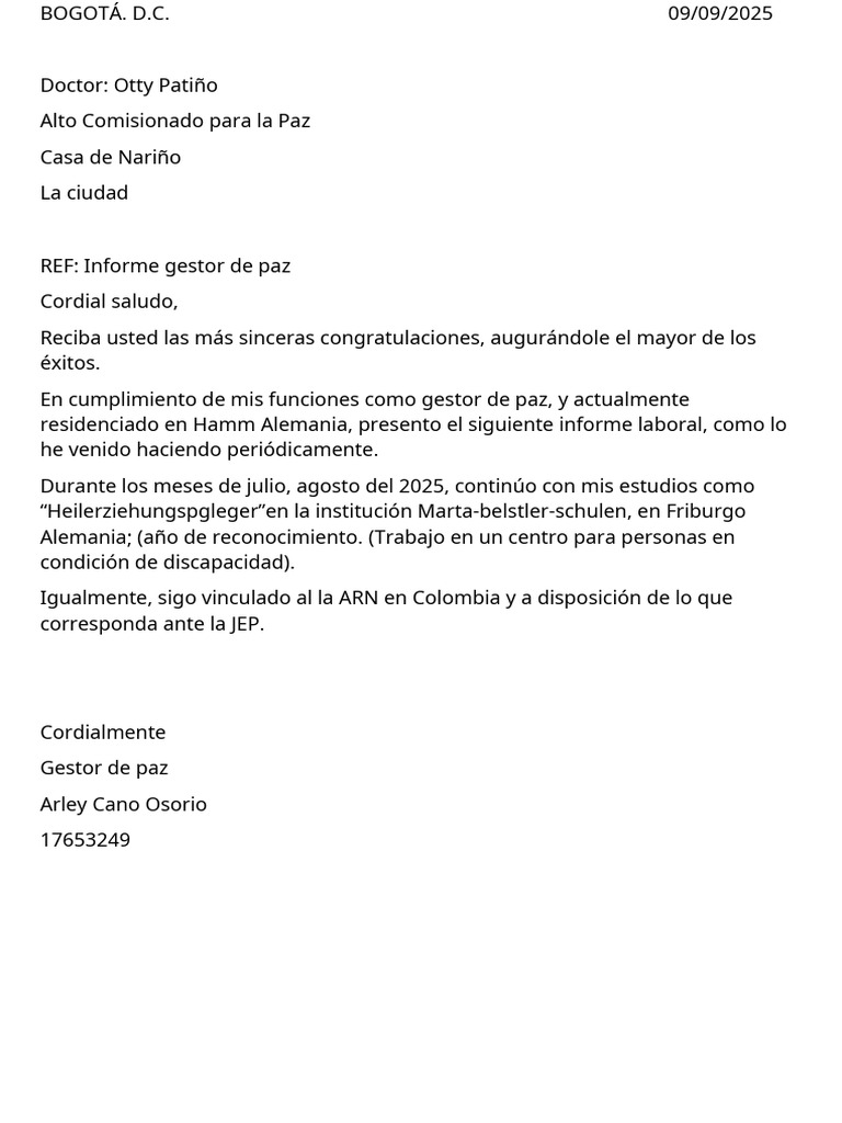 Informe de Actividades del Gestor de Paz | PDF