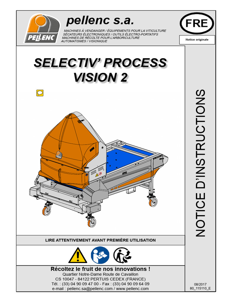 Notice d'instructions SP Vision 2 PELLENC | PDF | Sécurité