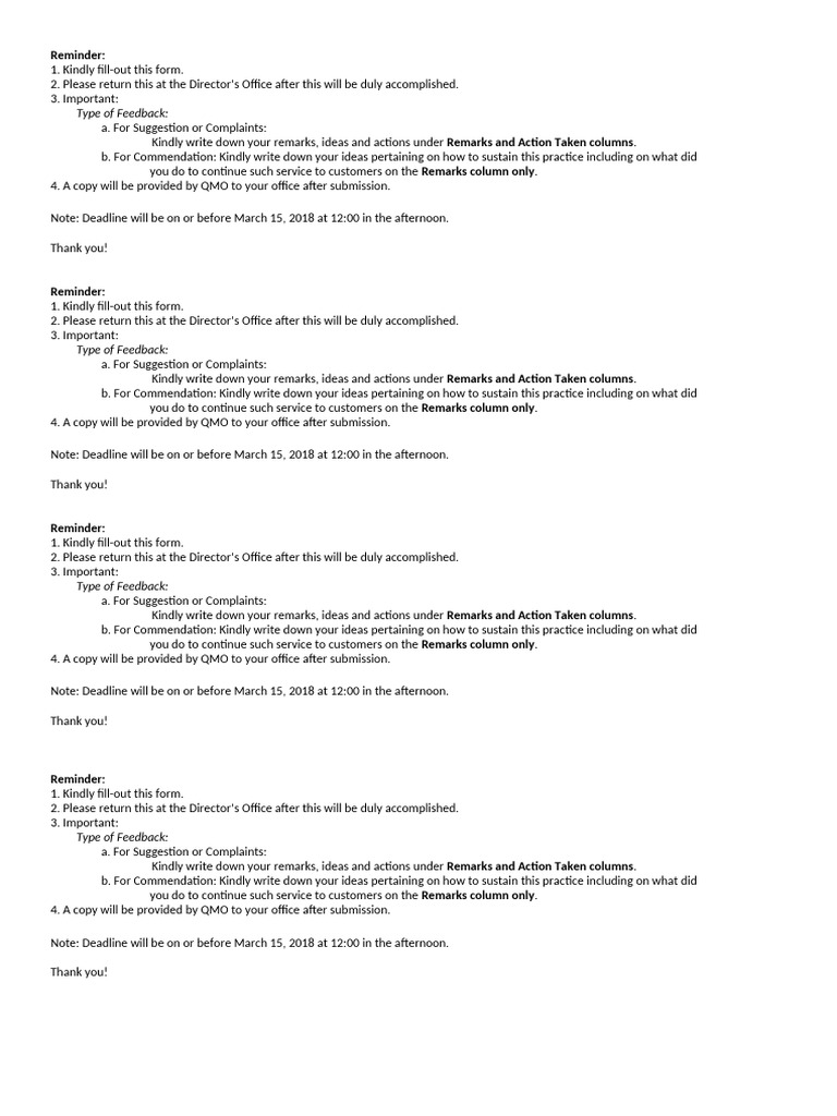 Feedback Report Form Reminder | PDF | Chess Theory | Chess Openings