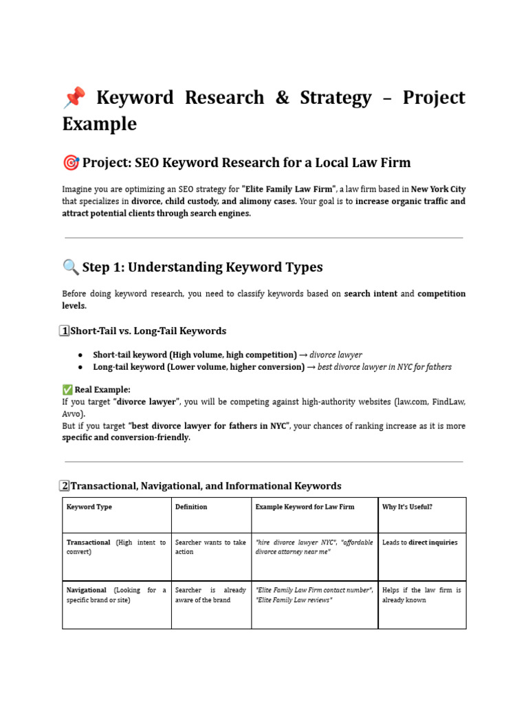 ? Keyword Research & Strategy - Project Example | PDF | Search Engine ...